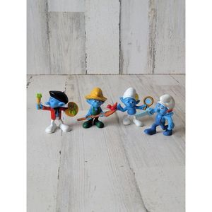 McDonald's 2013 Smurf vanity painter handy farmer toy figure set